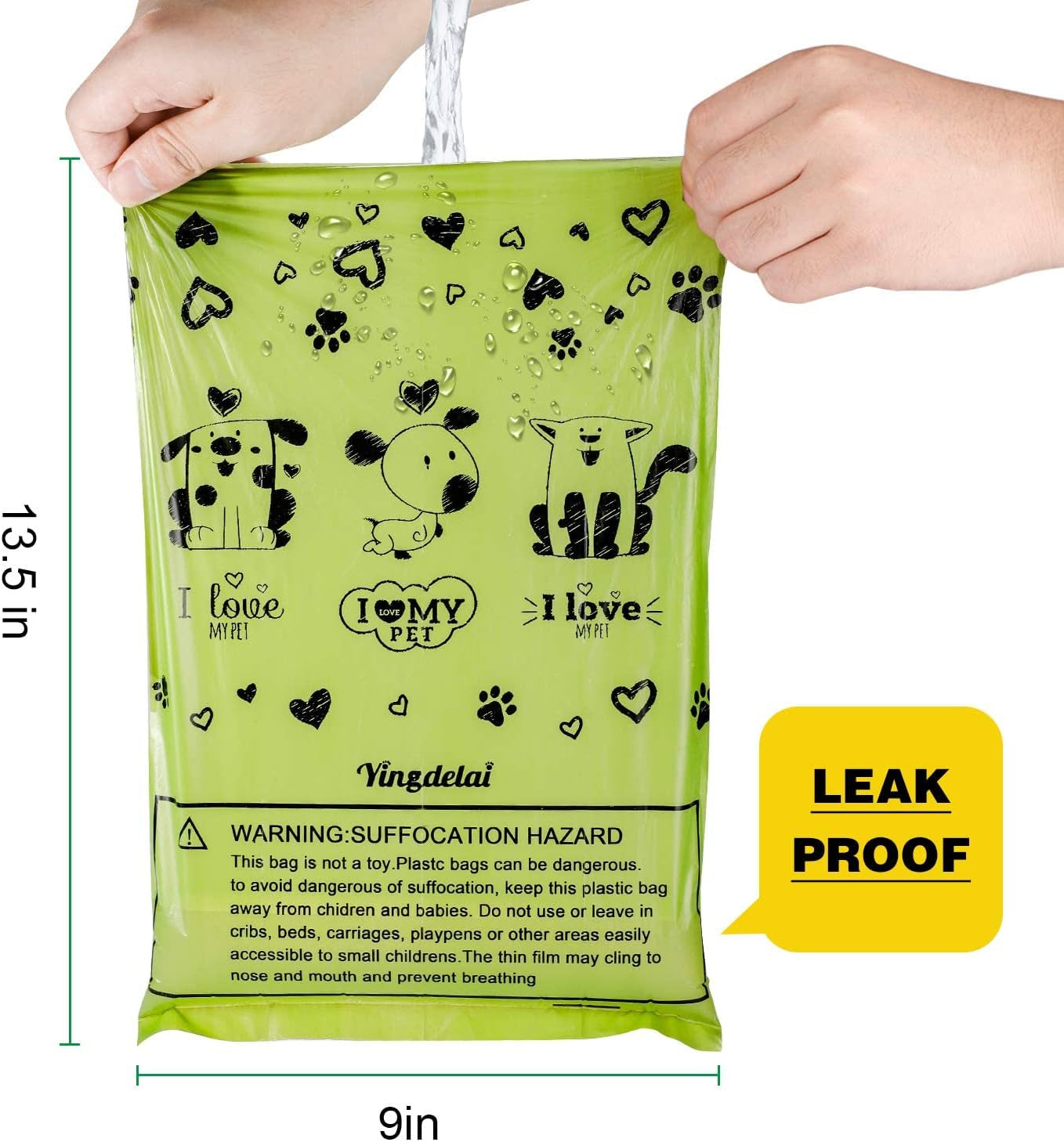 Eco-Friendly Biodegradable Dog Poop Bags - 720 Extra Thick, Leak-Proof Waste Bags with Dispenser in 4 Vibrant Colors (Green, Blue, Yellow, Pink) - Scented for Freshness